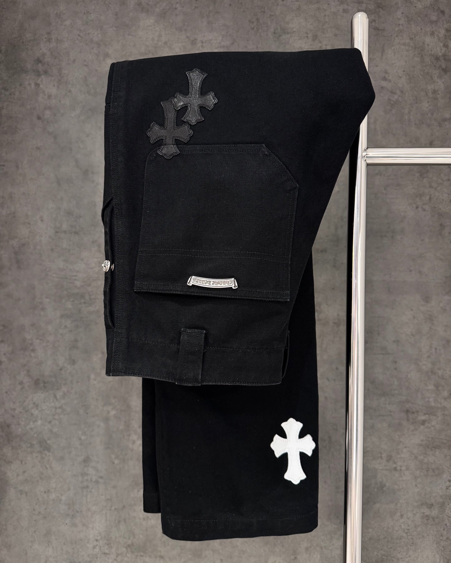 Chrome Hearts Black&White Cross Patch Fatigue Pants 工裝褲