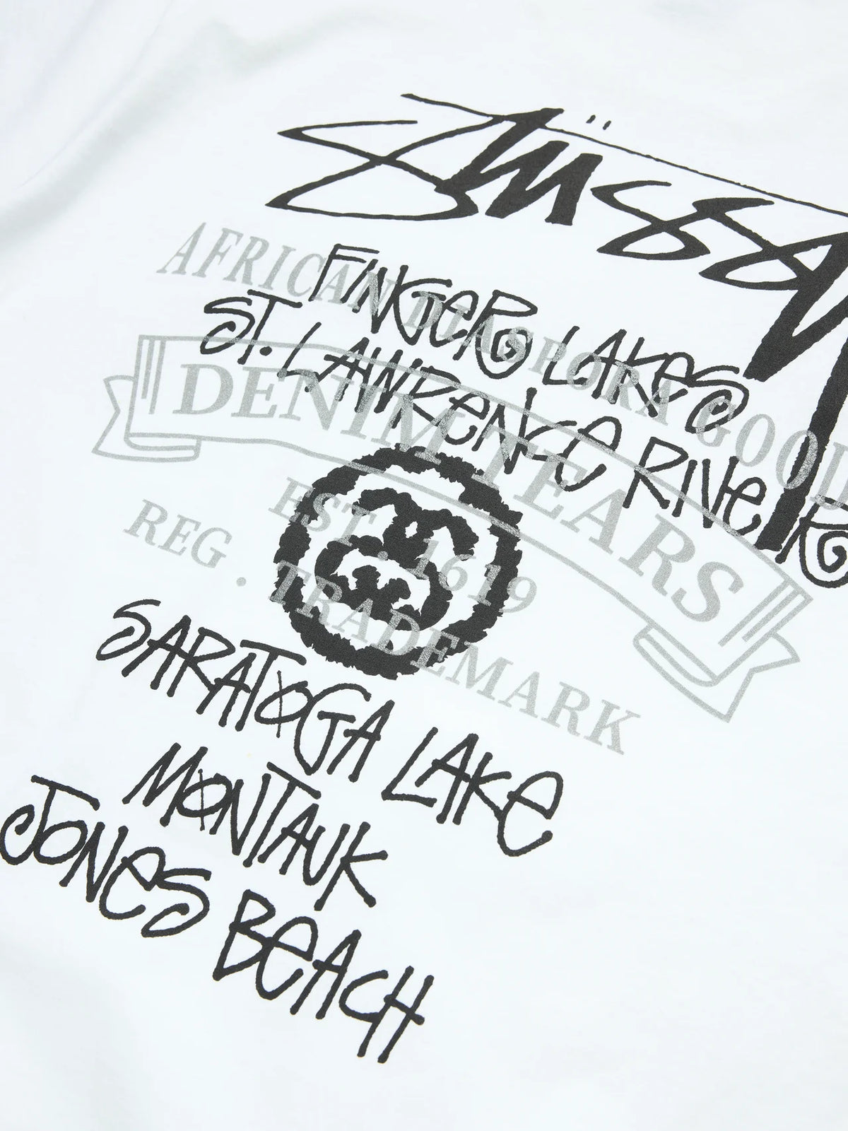 STÜSSY Denim Tears New York Fishing Tour Tee 短T