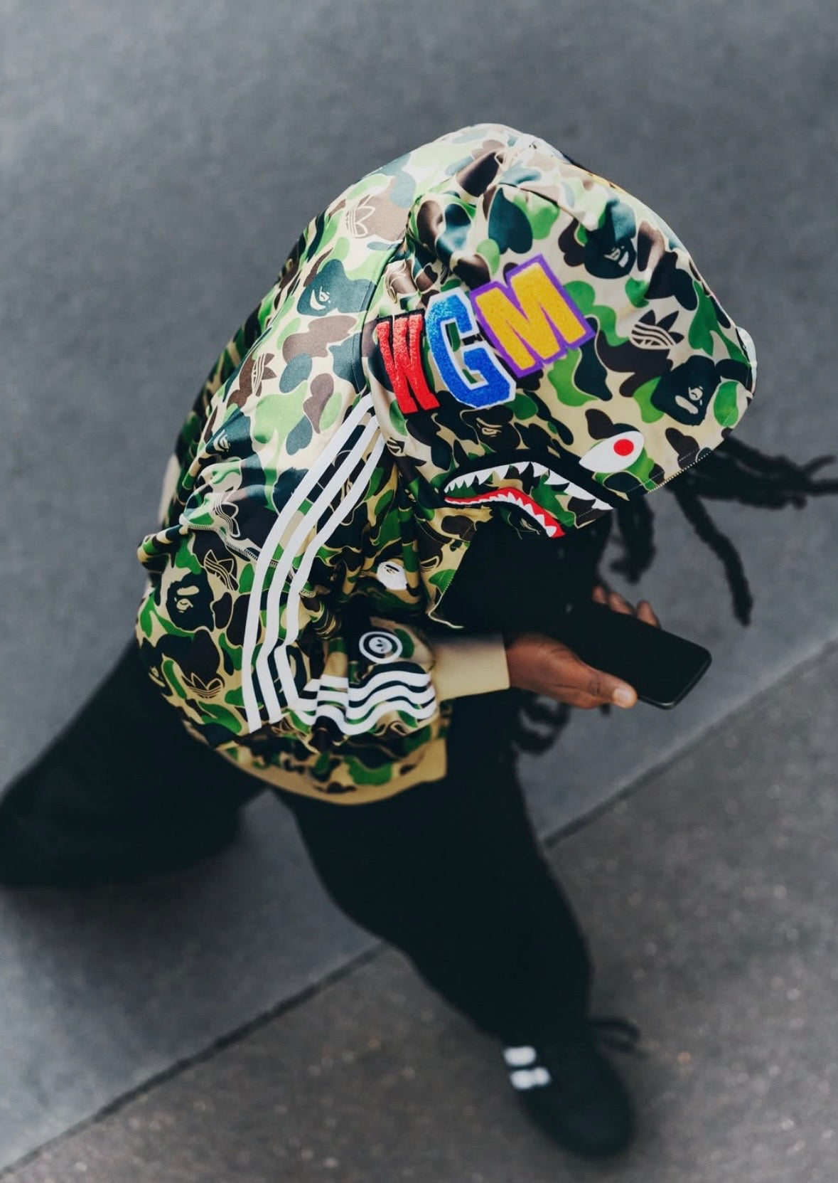 BAPE Adidas Relaxed Track Camo Shark Full Zip Hoodie 寬版 鯊魚外套