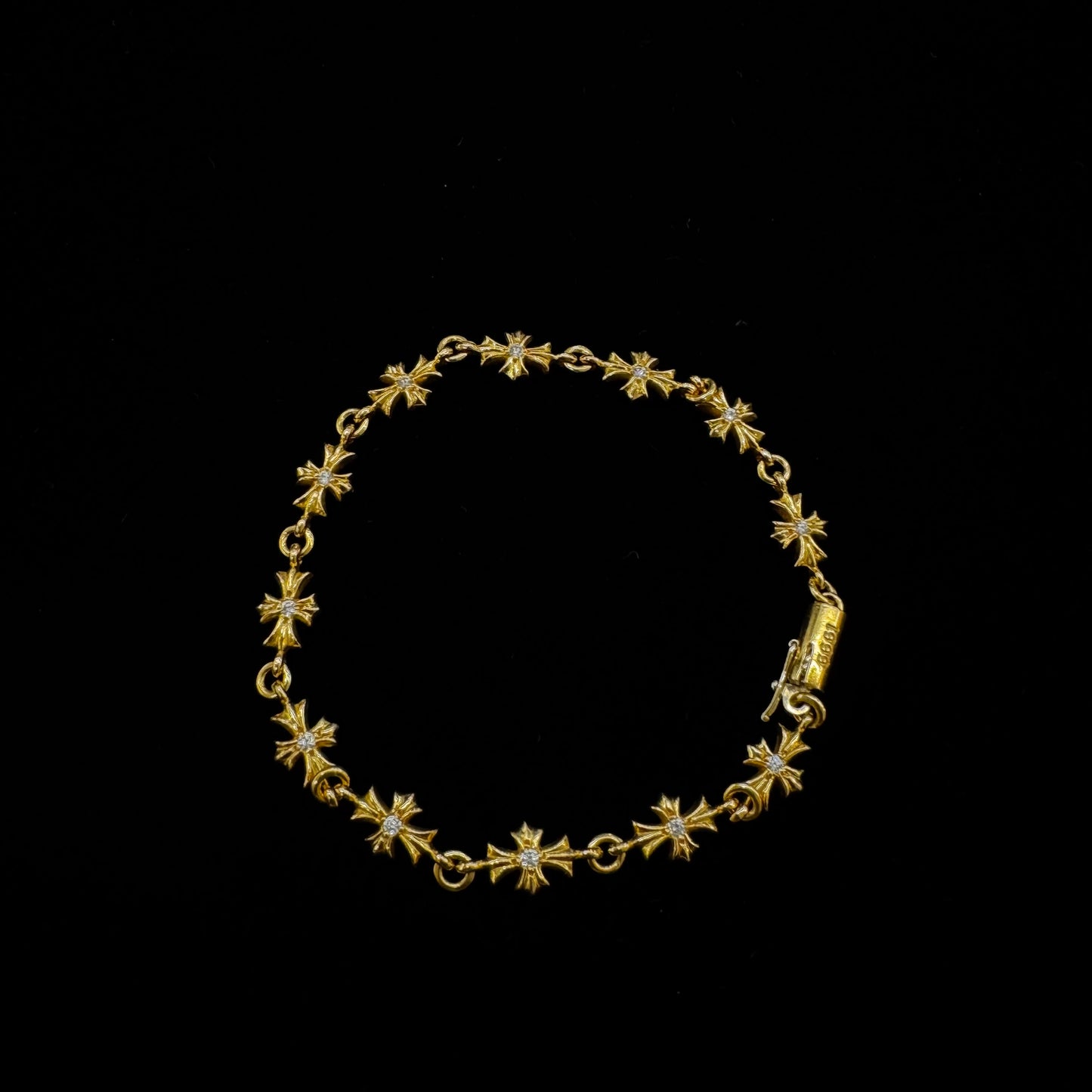 Chrome Hearts Gold Diamond Tiny E Bracelet 手鏈
