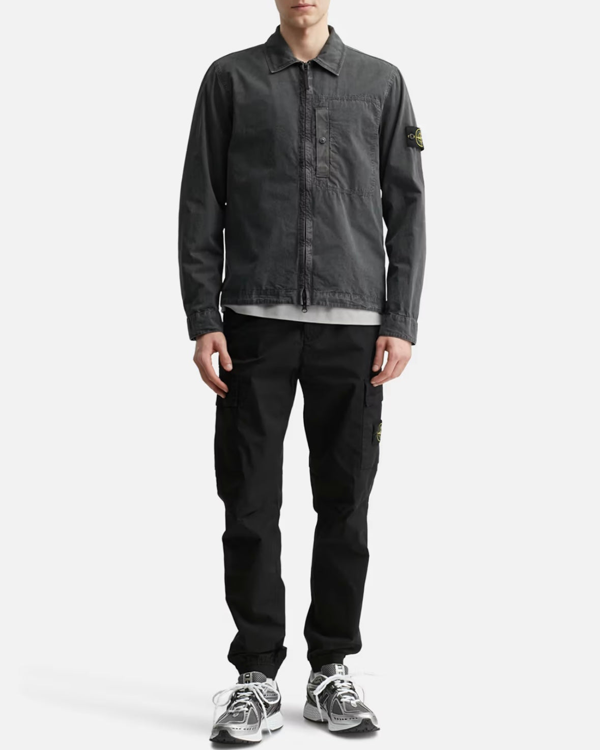 Stone Island Old Effect Cotton Overshirt 拉鍊襯衫
