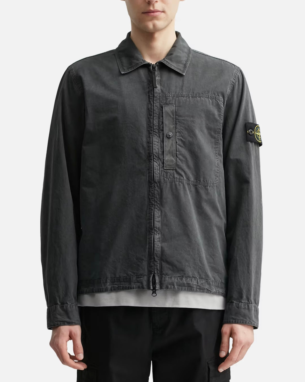 Stone Island Old Effect Cotton Overshirt 拉鍊襯衫
