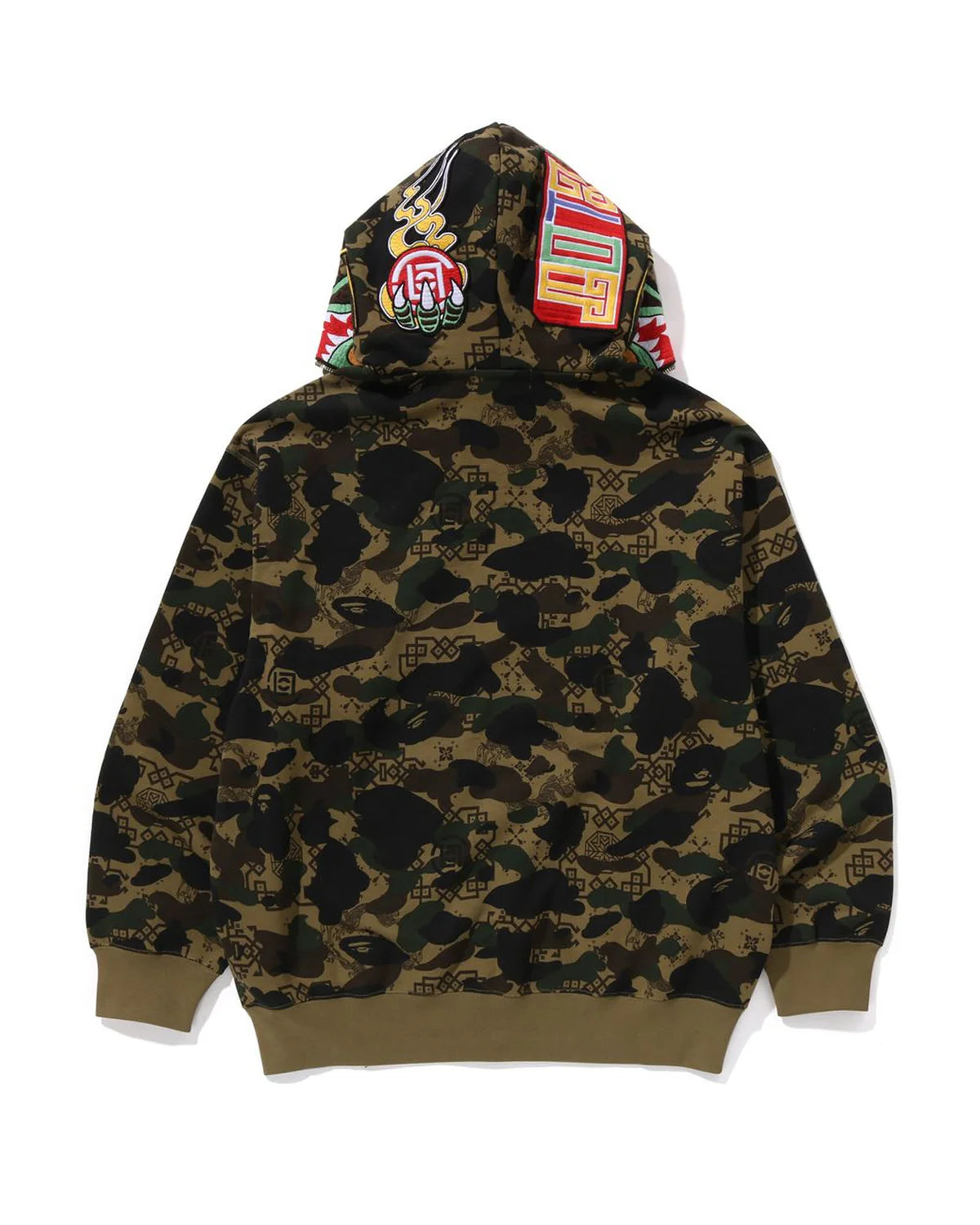 Bape CLOT Camo Shark Relaxed Zip Hoodie 鯊魚外套