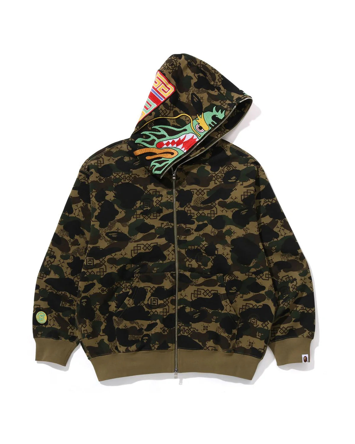 Bape CLOT Camo Shark Relaxed Zip Hoodie 鯊魚外套