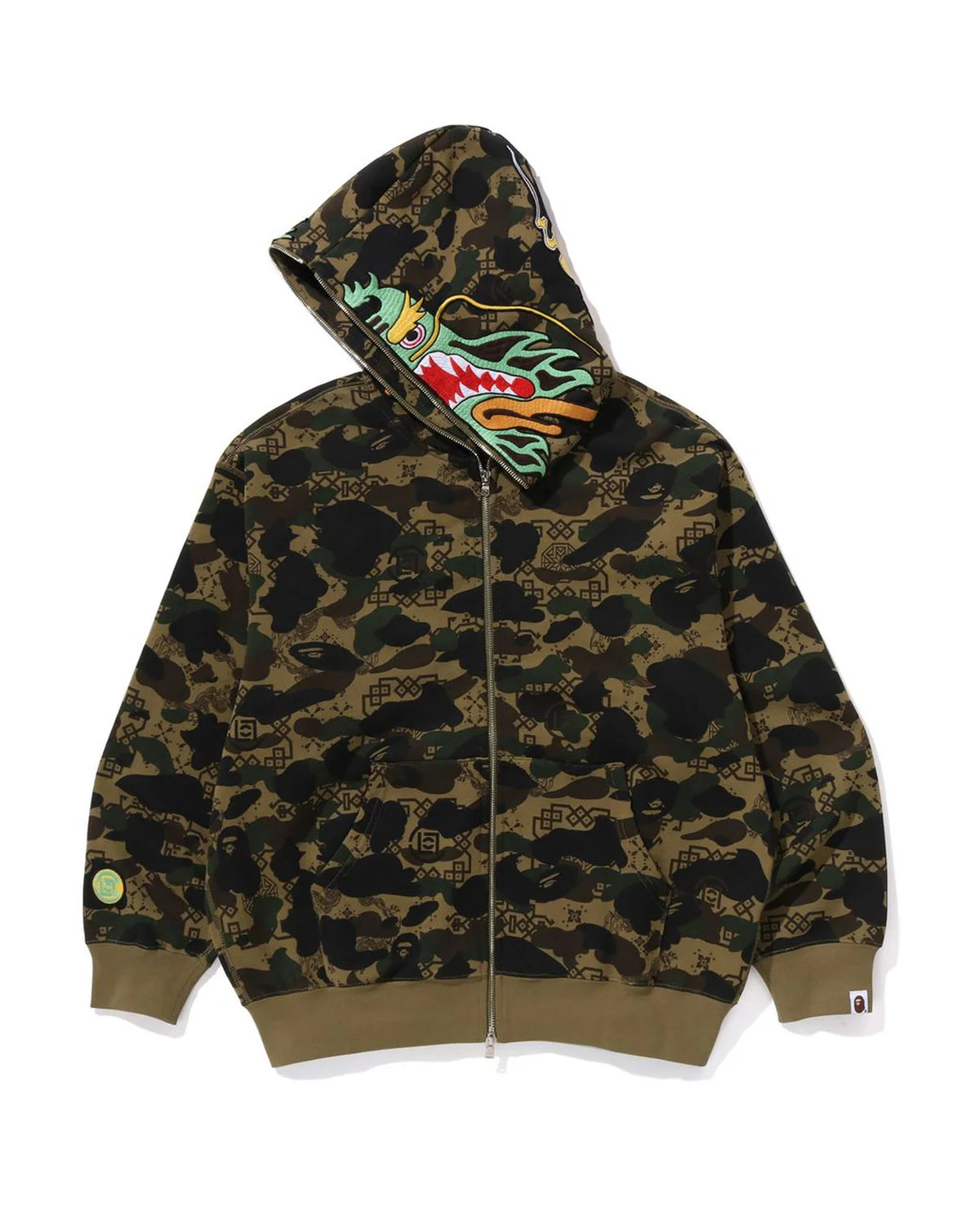 Bape CLOT Camo Shark Relaxed Zip Hoodie 鯊魚外套