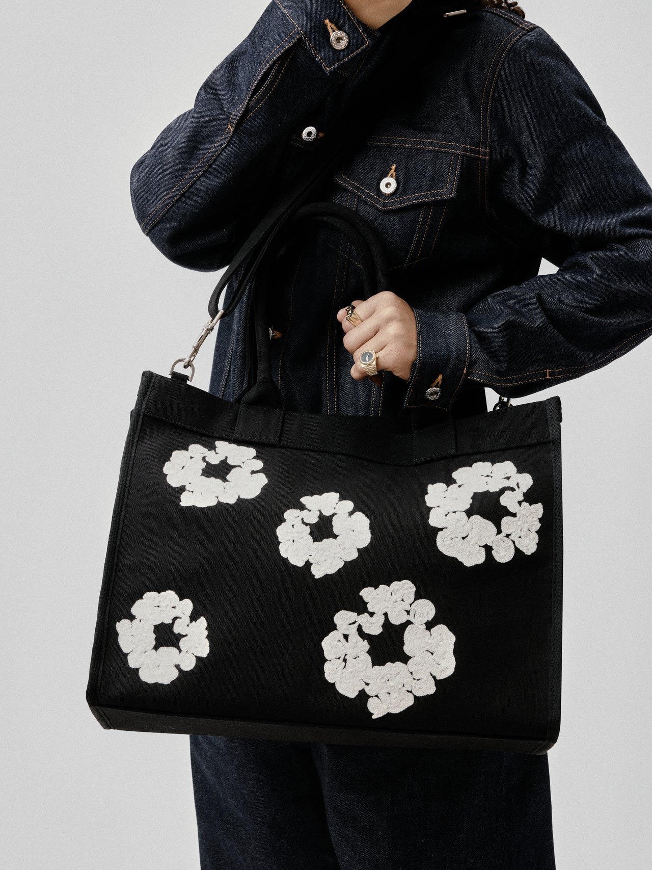 Denim Tears Cotton Wreath Canvas Tote Bag Large 大托特包