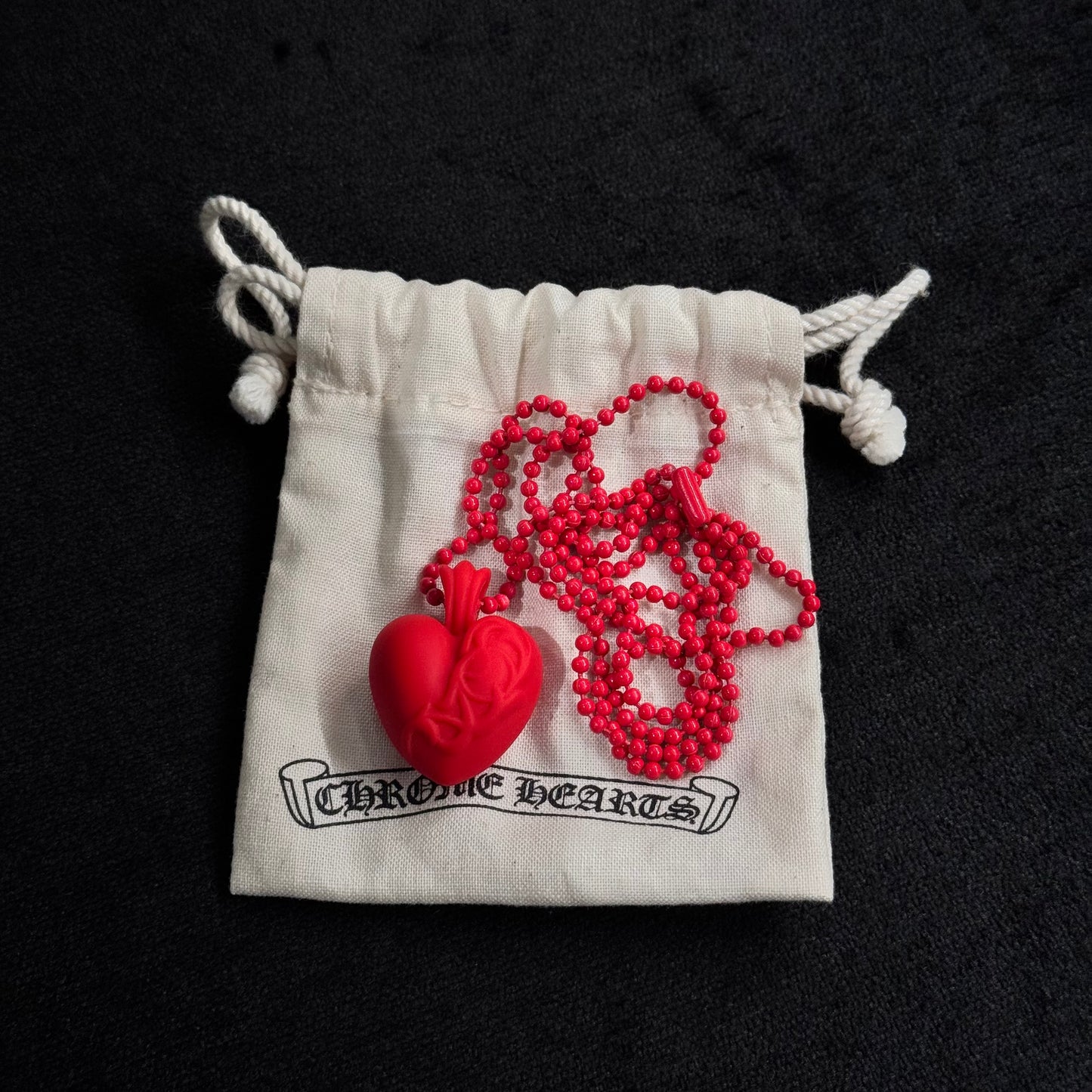 Chrome Hearts Heart Silicon Necklace 紅色愛心 項鍊