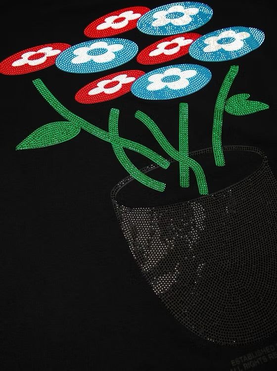 VANDYTHEPINK Classic Flower Rhinestone Tee 短T