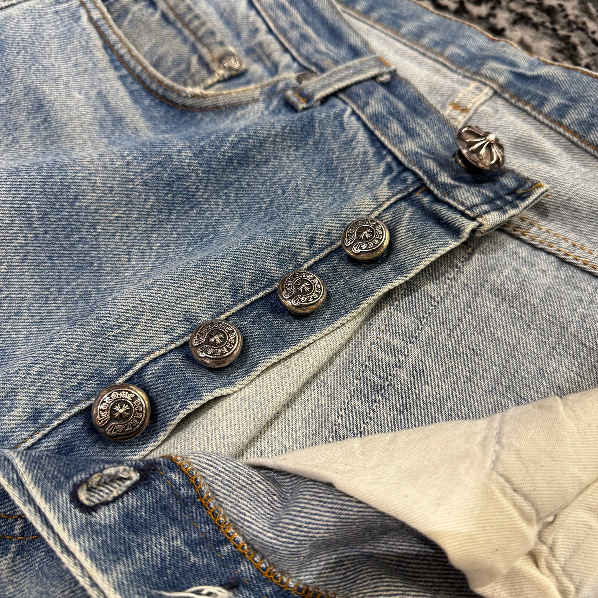 Chrome Hearts Patent Leather Cross Patch Jeans 牛仔褲