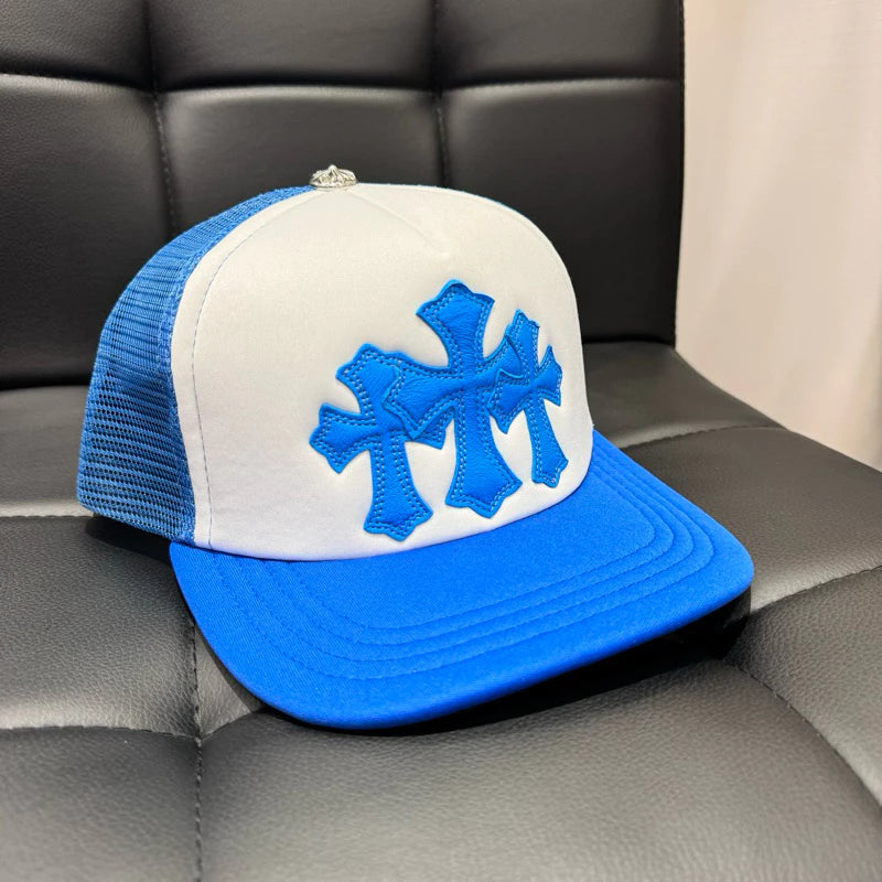 Chrome Hearts 3 CROSS 皮標 925銀飾 Trucker Hat 卡車帽