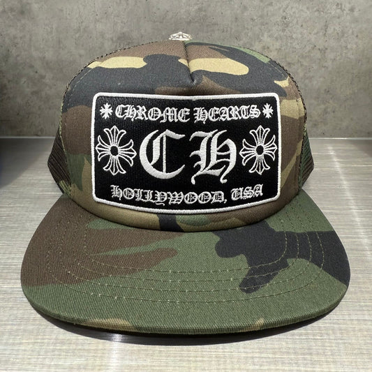 Chrome Hearts Hollywood Patch Camo Trucker Hat 棒球帽
