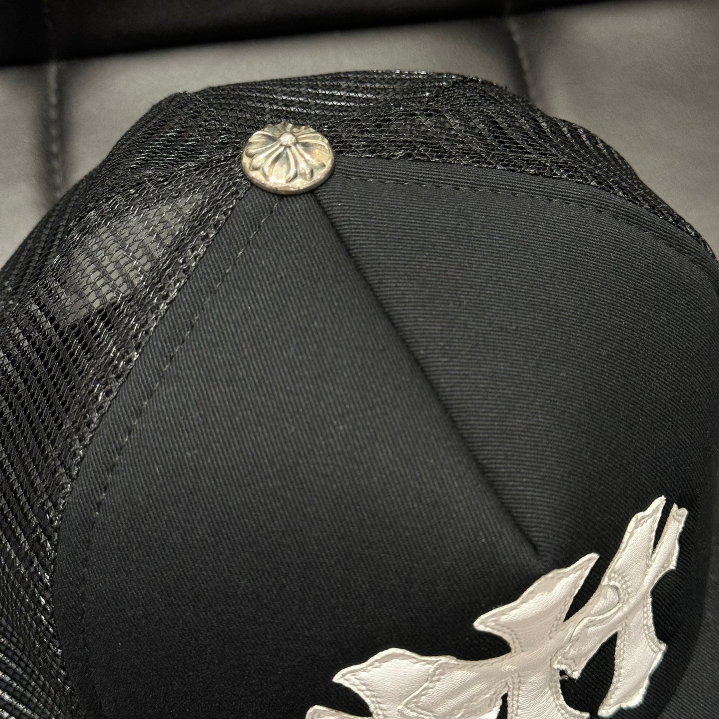 Chrome Hearts 3 CROSS 皮標 925銀飾 Trucker Hat 卡車帽
