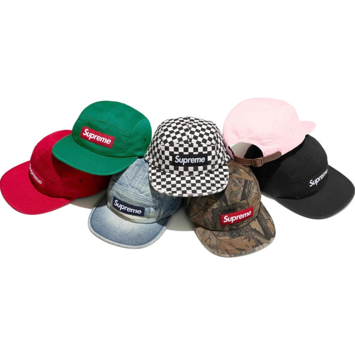 Supreme 26FW Washed Chino Twill Camp Cap 皮扣 五分割帽