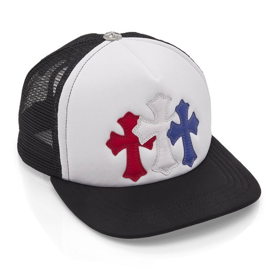 Chrome Hearts 3 CROSS 皮標 925銀飾 Trucker Hat 卡車帽