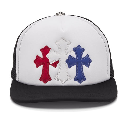 Chrome Hearts 3 CROSS 皮標 925銀飾 Trucker Hat 卡車帽