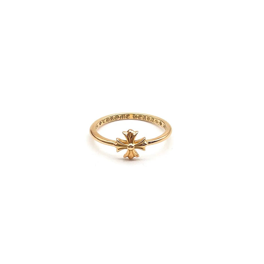 Chrome Hearts 22K Gold Bubblegum Cross Ring 戒指