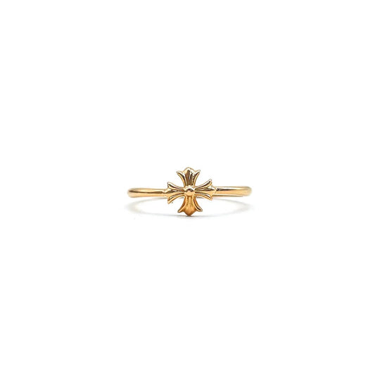 Chrome Hearts 22K Gold Bubblegum Cross Ring 戒指