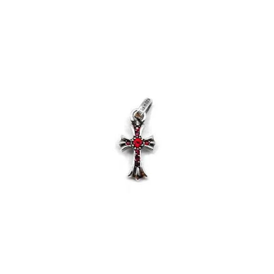 Chrome Hearts Silver Ruby Babyfat Cross Charm Pendant 紅寶石十字