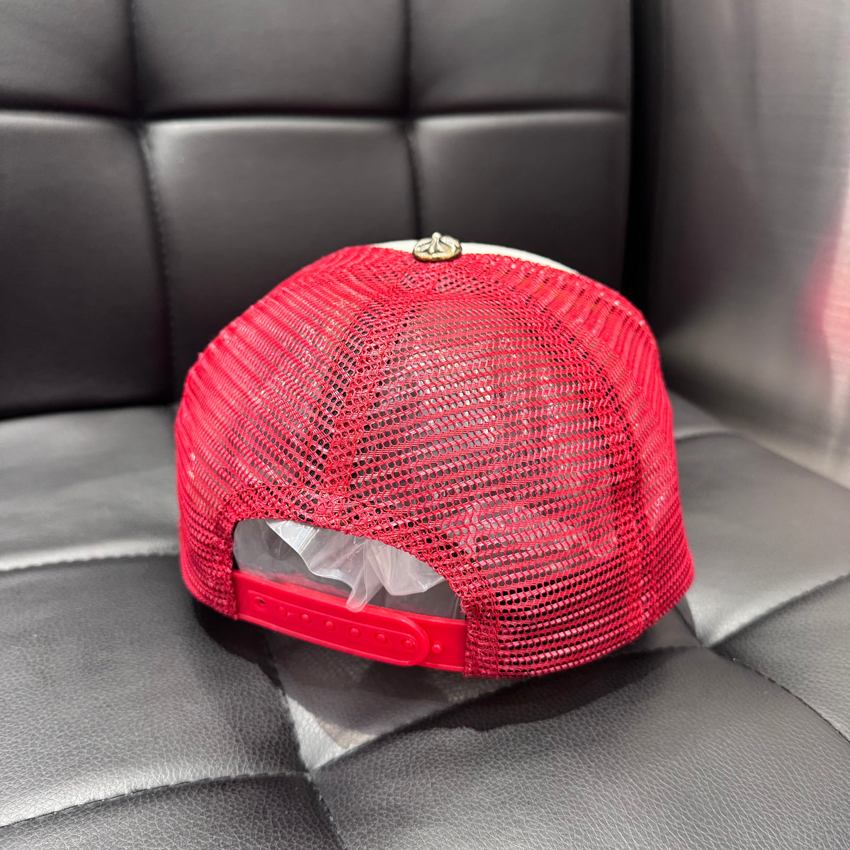 Chrome Hearts Red CH Hollywood Patch Trucker Hat 棒球帽