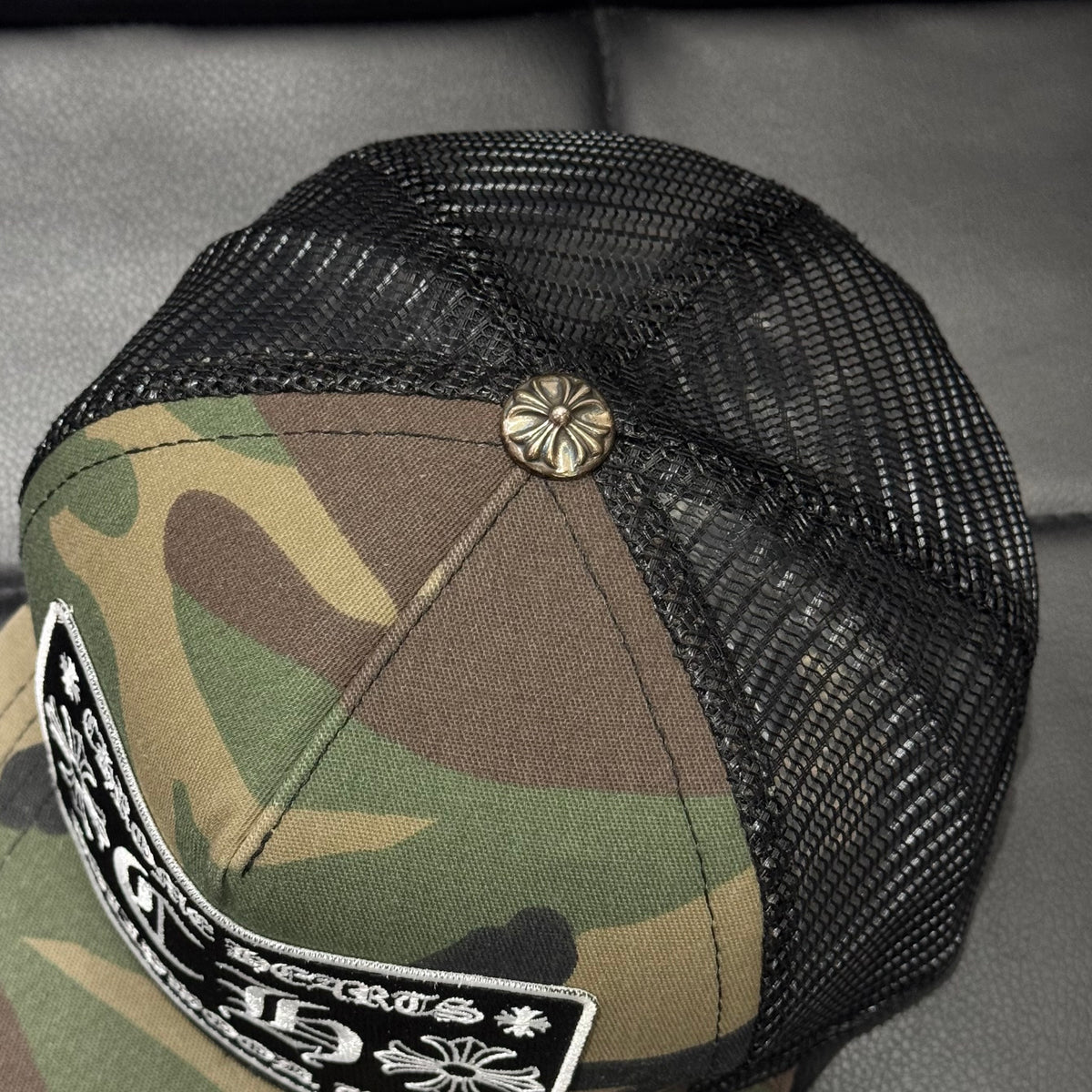 Chrome Hearts Camo/Black CH Hollywood Patch Trucker Hat 棒球帽
