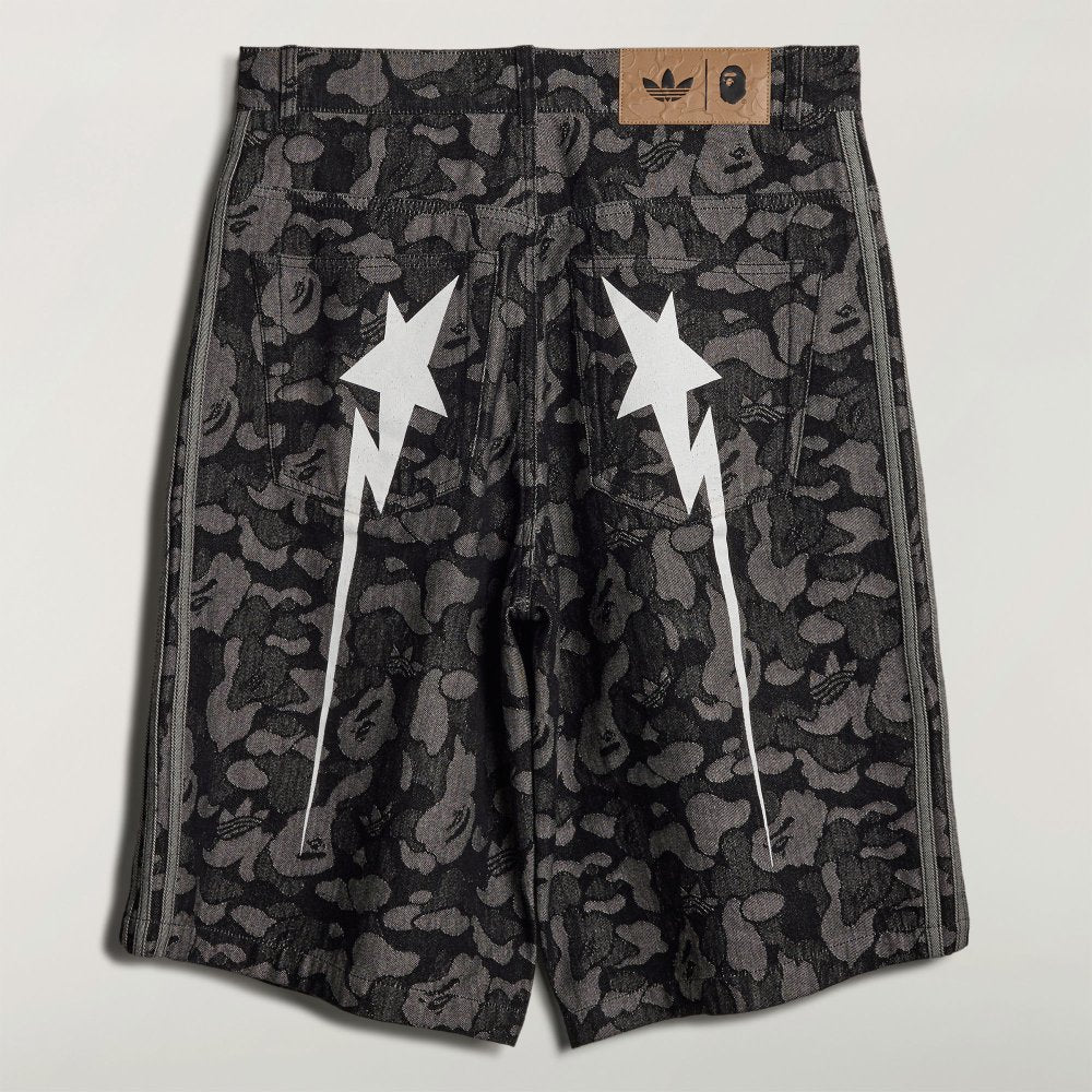 BAPE Adidas Camo Jacquard Shark Denim Shorts 牛仔七分短褲