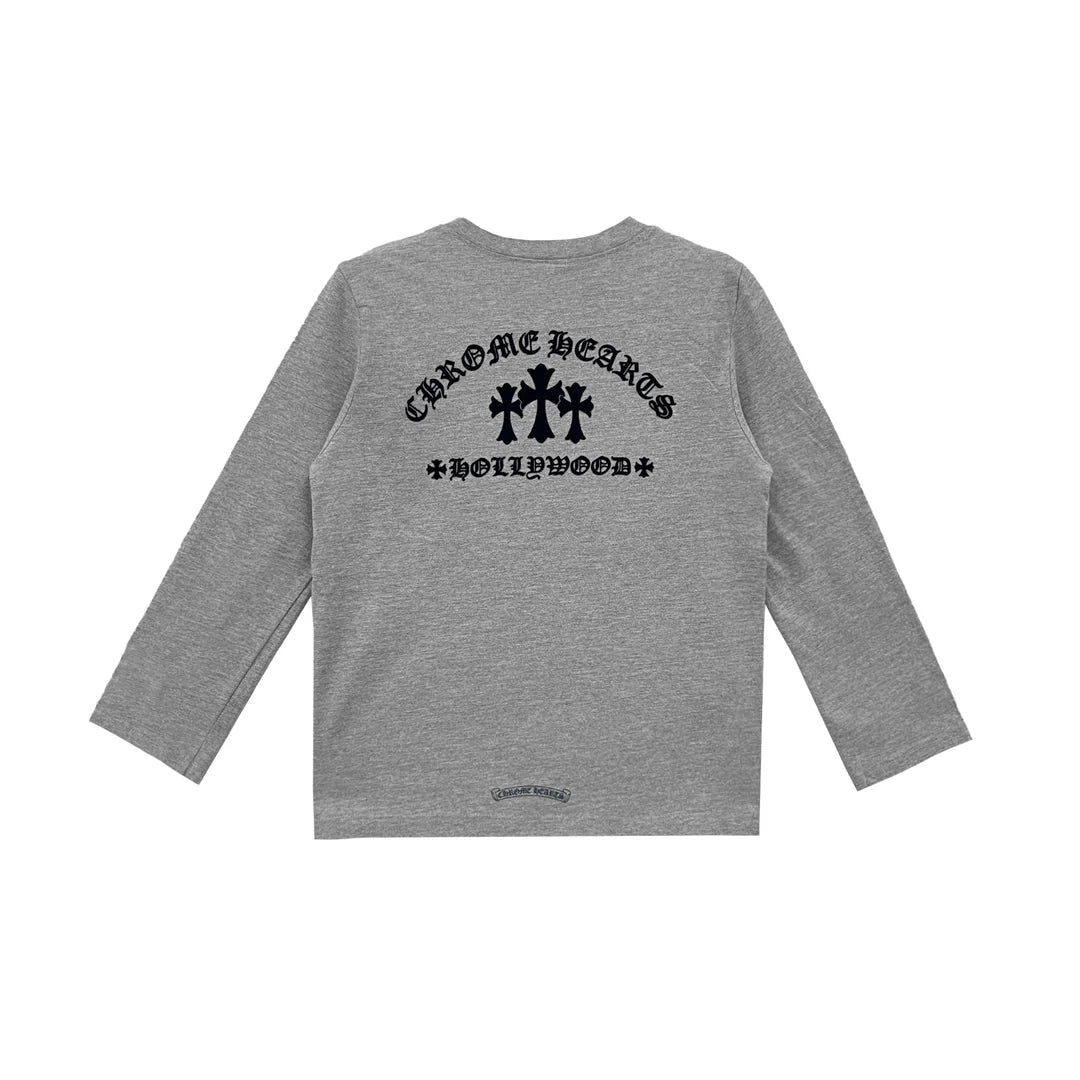 Chrome Hearts Triple Cross Hollywood Grey Long Sleeve 長T