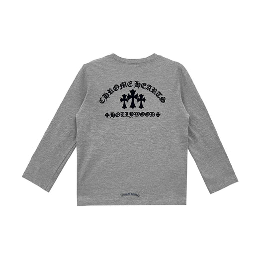 Chrome Hearts Triple Cross Hollywood Grey Long Sleeve 長T