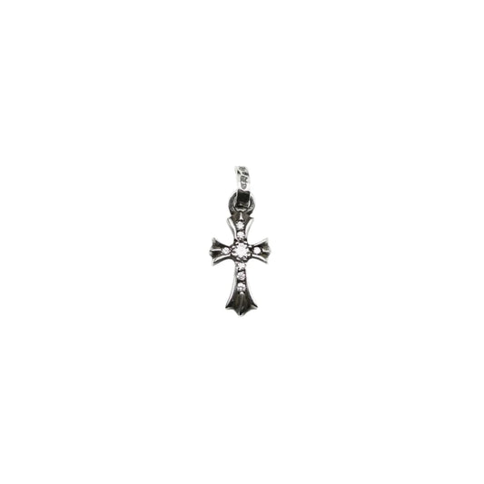 Chrome Hearts Silver Diamonds Babyfat Cross Charm Pendant 白鑽十字 吊墜