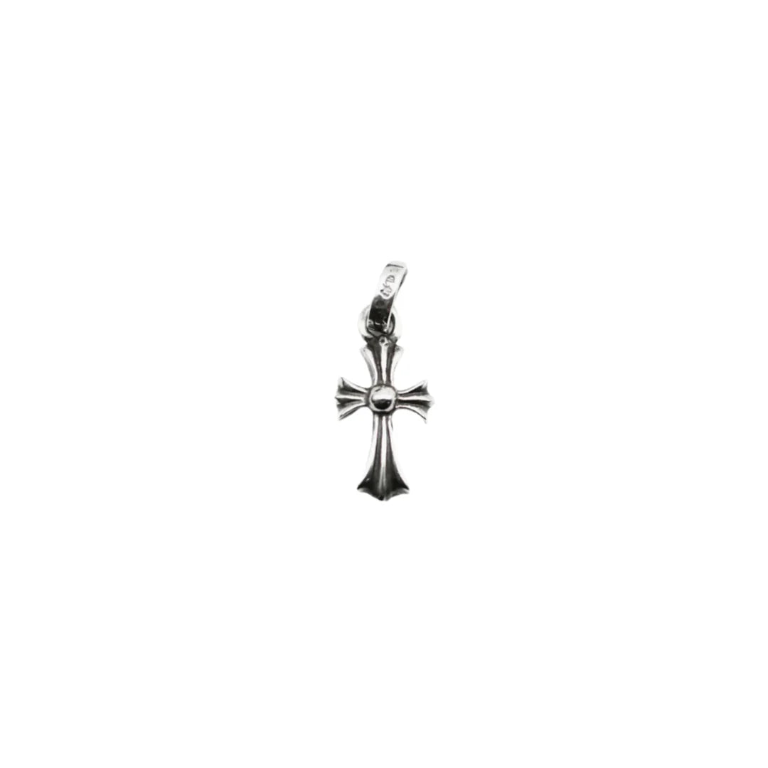 Chrome Hearts Silver Diamonds Babyfat Cross Charm Pendant 白鑽十字 吊墜