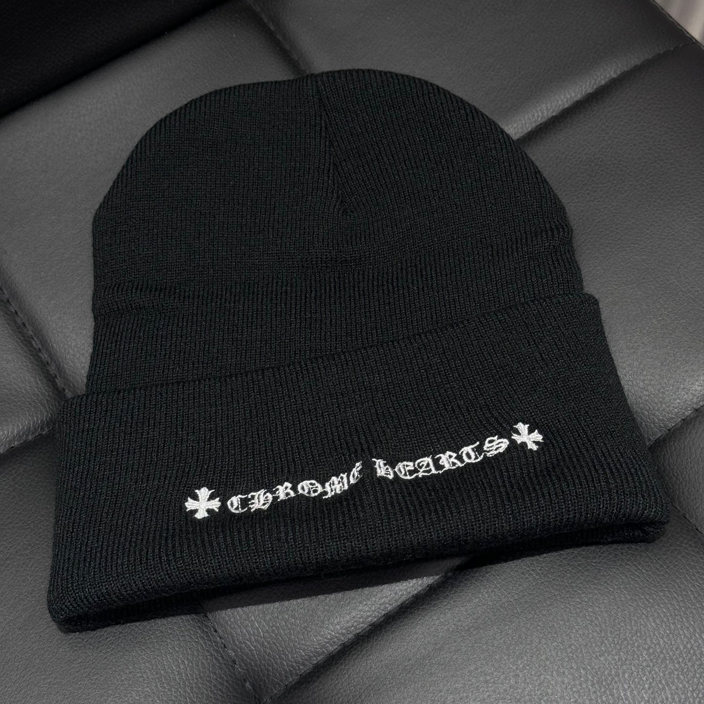 Chrome Hearts Rolling Stone 貼皮 刺繡 毛帽