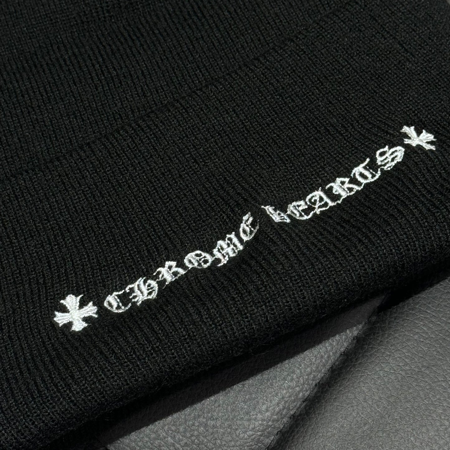 Chrome Hearts Rolling Stone 貼皮 刺繡 毛帽