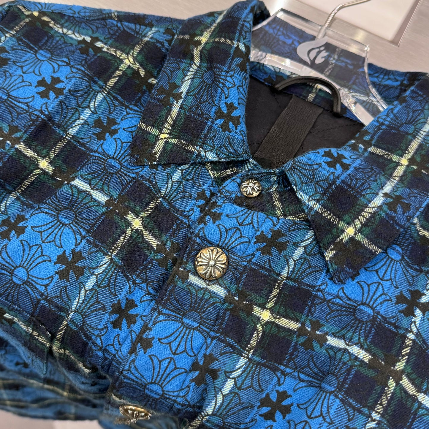 Chrome Hearts Padded Flannel 925銀扣 法蘭絨 鋪棉襯衫