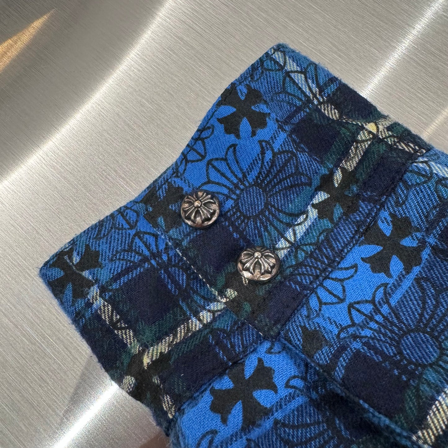 Chrome Hearts Padded Flannel 925銀扣 法蘭絨 鋪棉襯衫