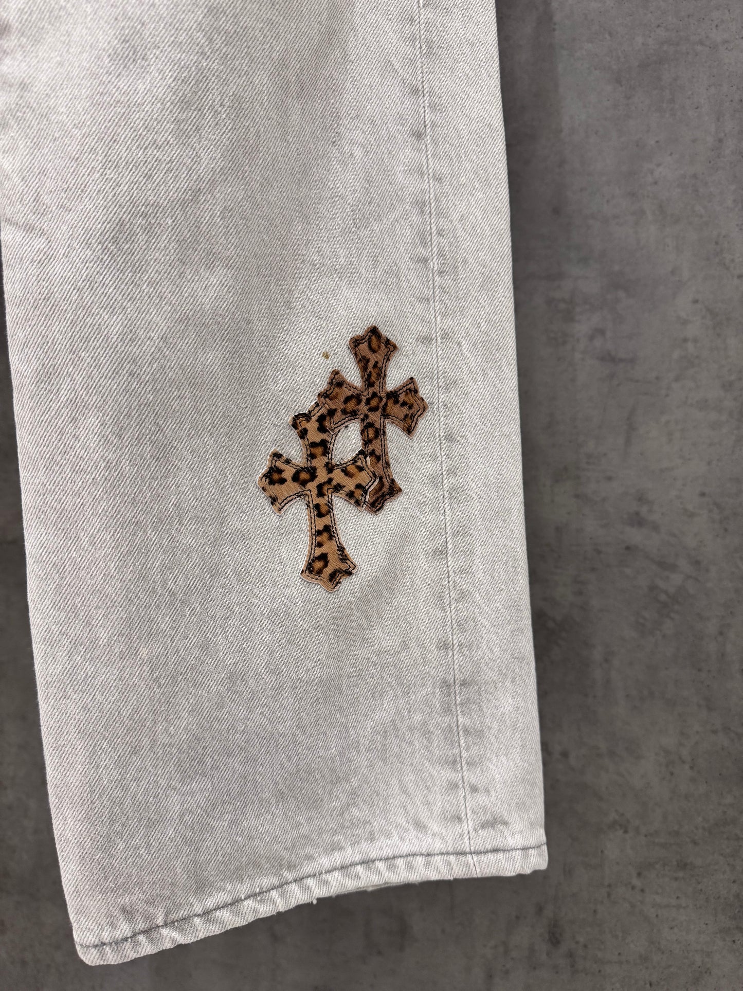 Chrome Hearts Levi’s 501 Leopard Cross Patch Jeans 牛仔褲