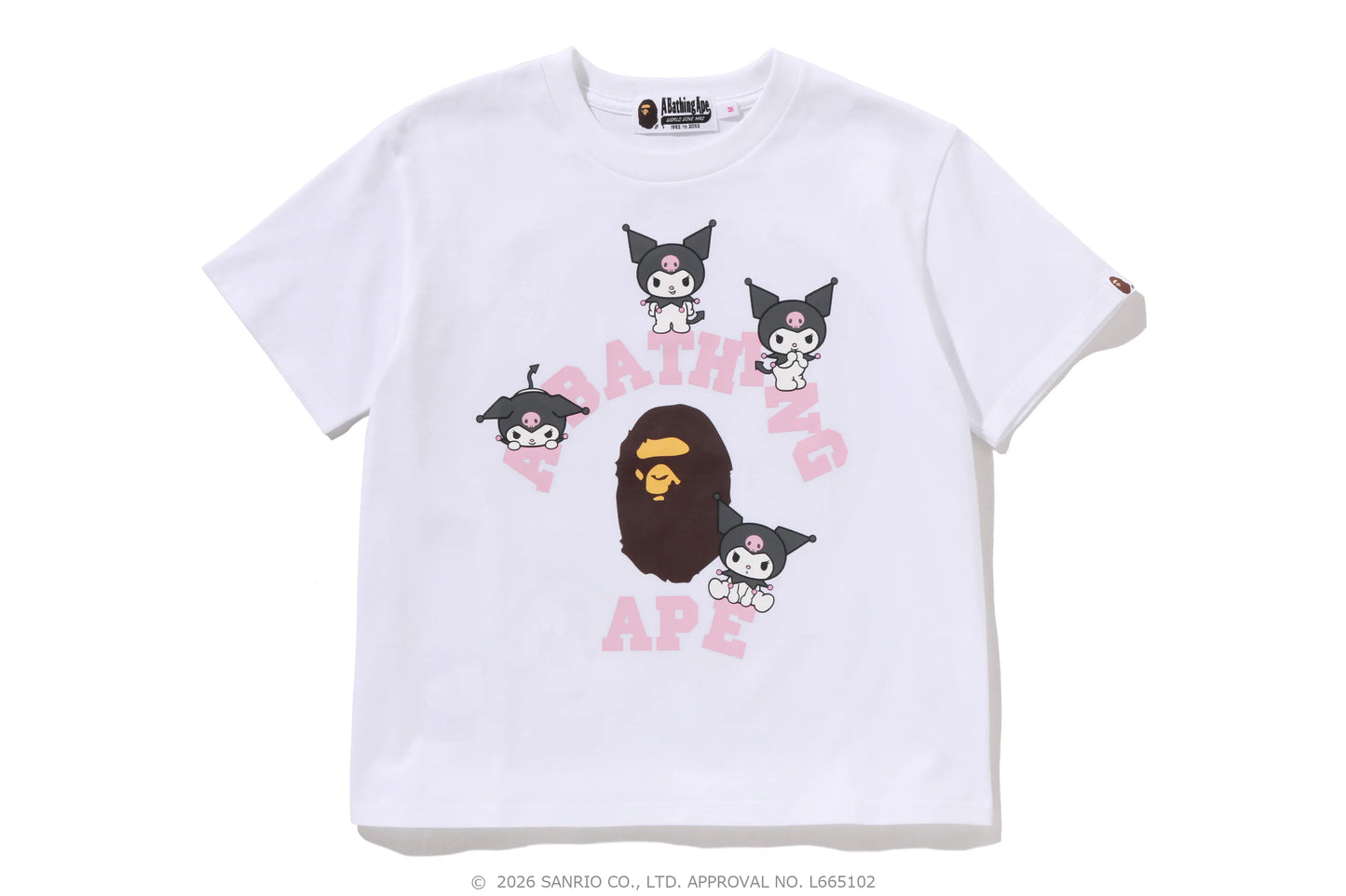 BAPE Sanrio Kuromi College Mini Tee 白色 短T