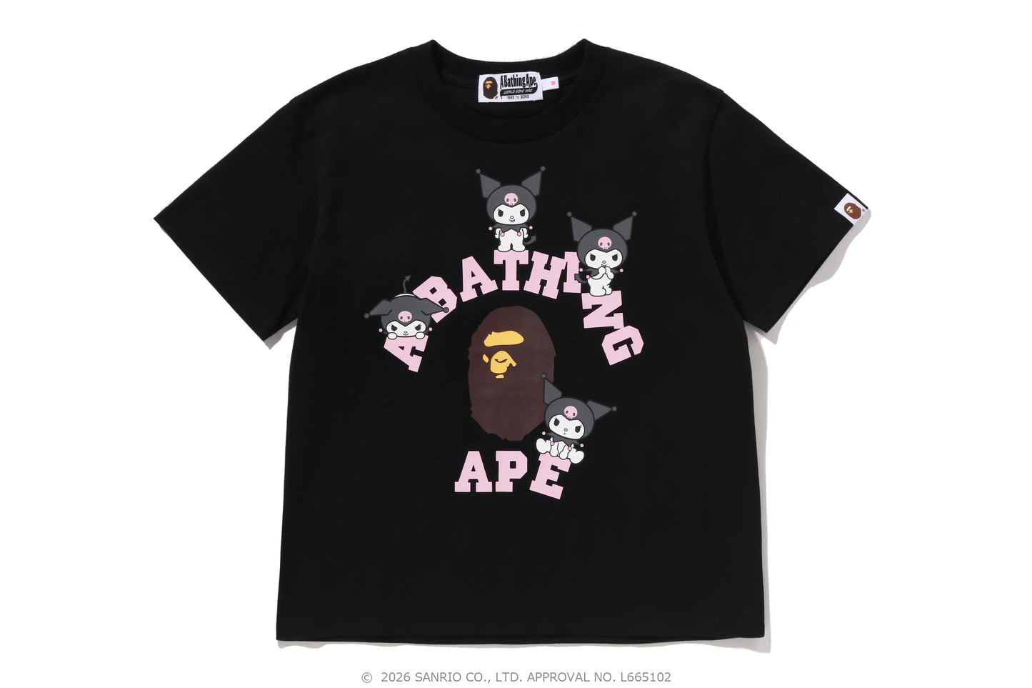 BAPE Sanrio Kuromi College Mini Tee 黑色 短T