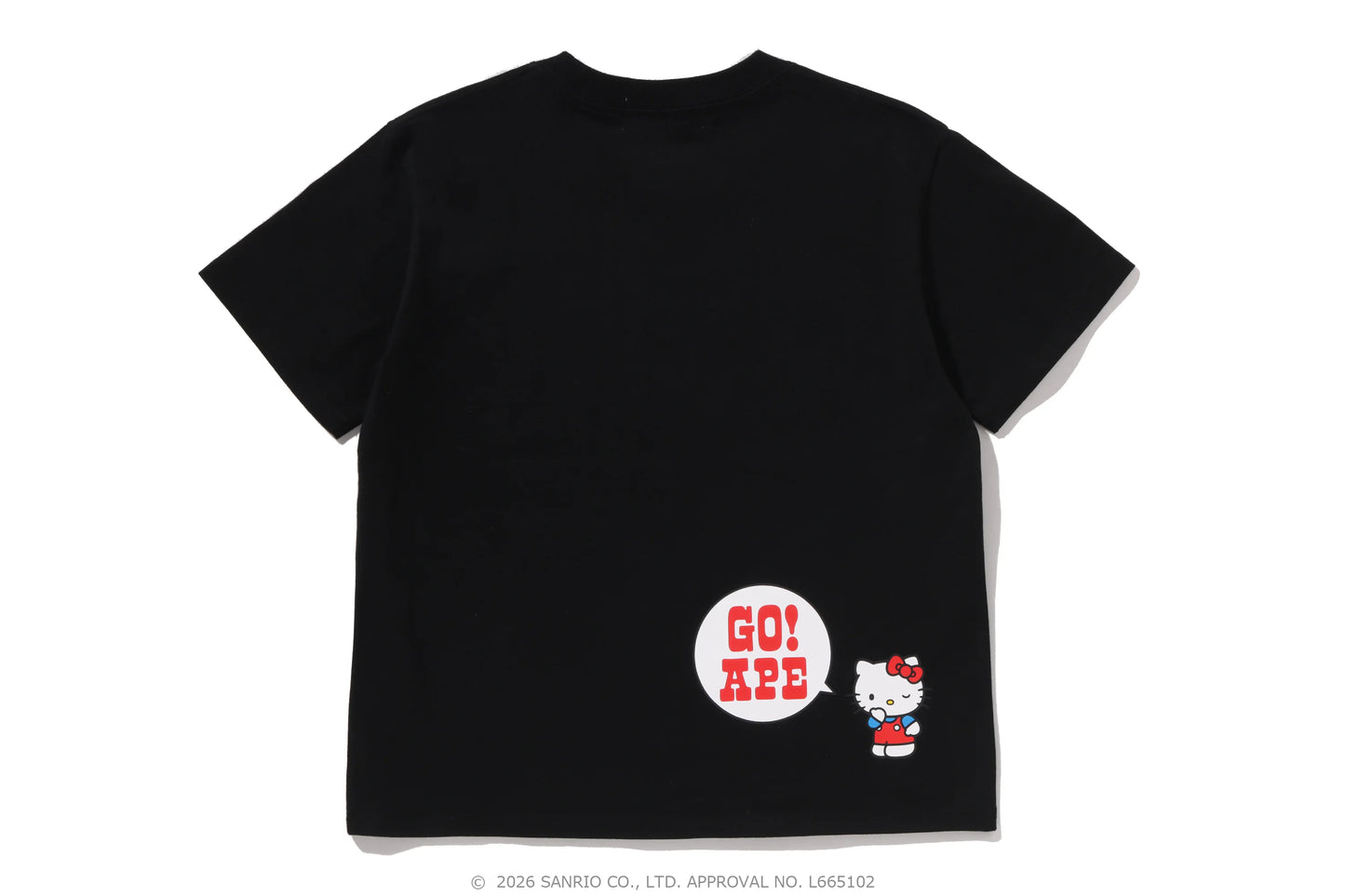BAPE Sanrio Hello Kitty College Mini Tee 黑色 短T