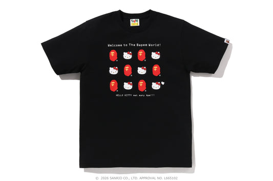 BAPE Sanrio Hello Kitty Welcome to The Bape World Tee 黑色 短T