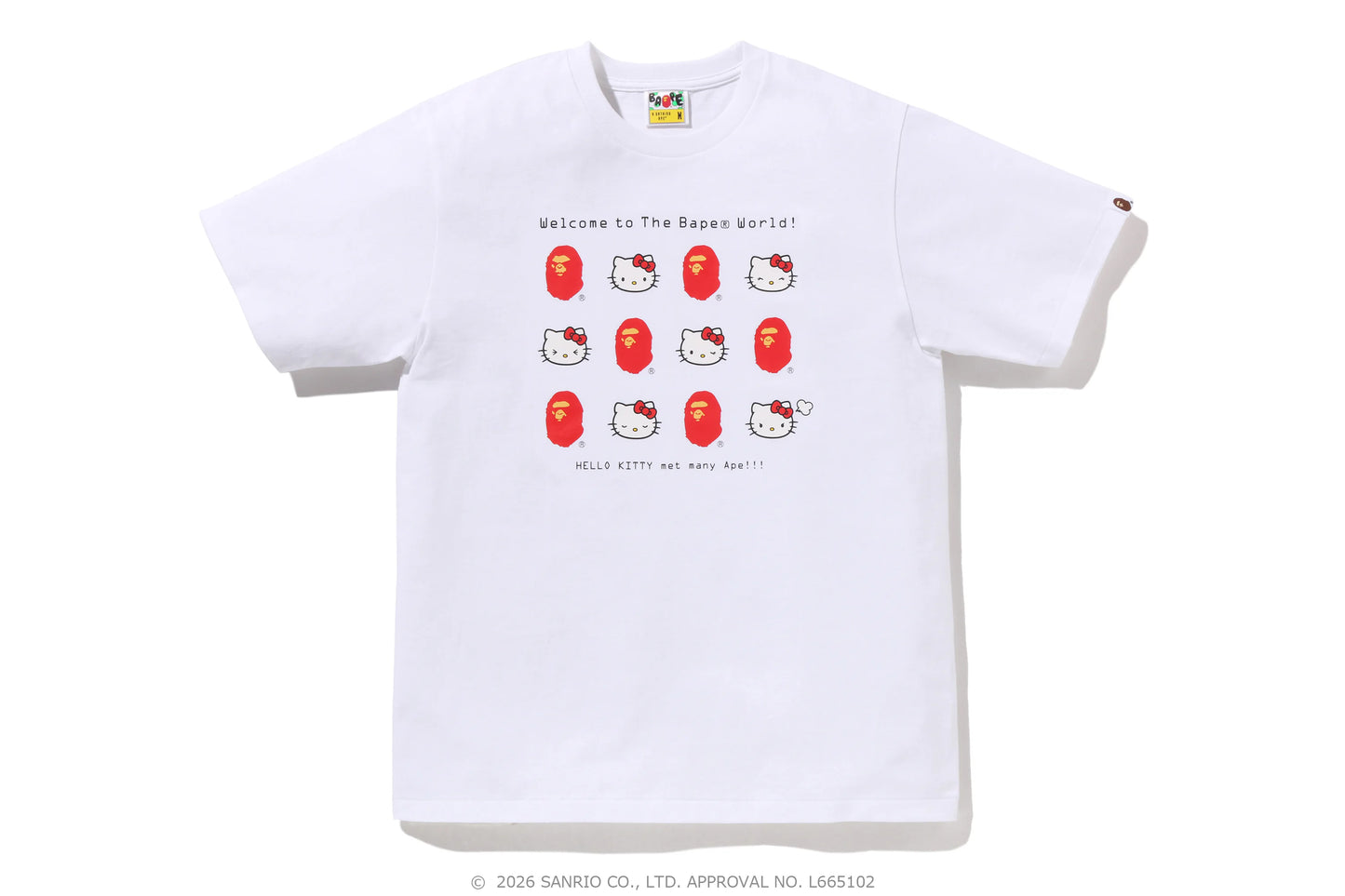 BAPE Sanrio Hello Kitty Welcome to The Bape World Tee 白色 短T