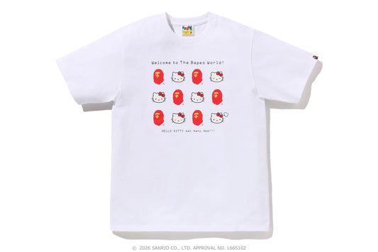 BAPE Sanrio Hello Kitty Welcome to The Bape World Tee 白色 短T