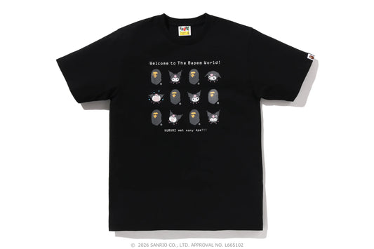 BAPE Sanrio Kuromi Welcome to The Bape World Tee 黑色 短T