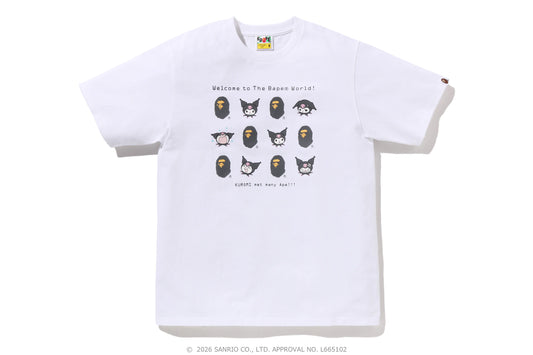 BAPE Sanrio Kuromi Welcome to The Bape World Tee 白色 短T