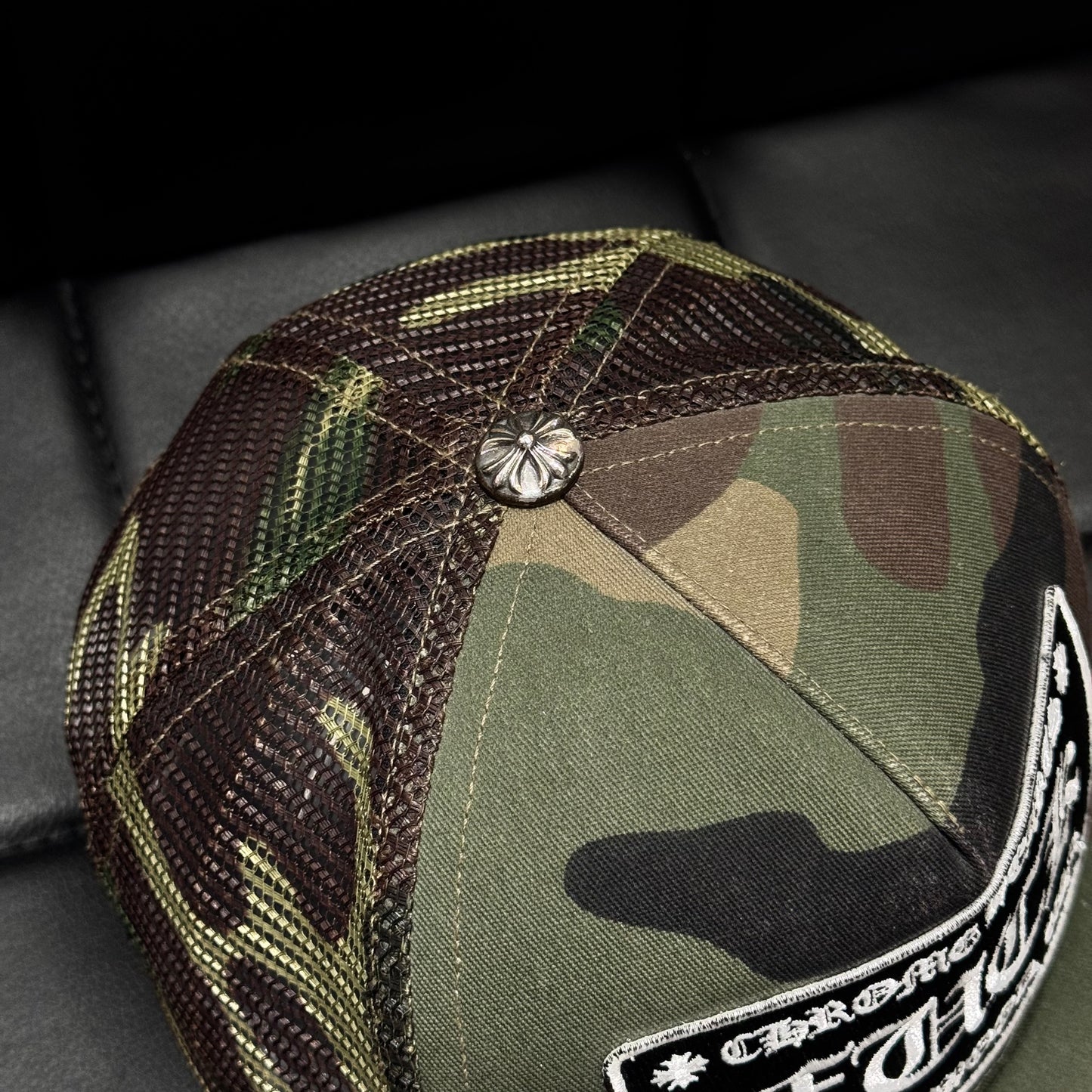 Chrome Hearts Fuck Hollywood Patch Camo Trucker Hat 棒球帽
