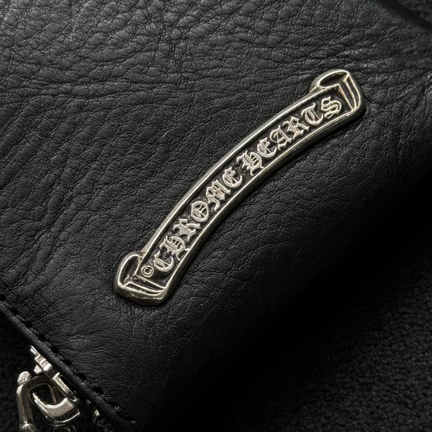 Chrome Hearts 十字 皮標 925銀 匕首拉鍊 零錢包