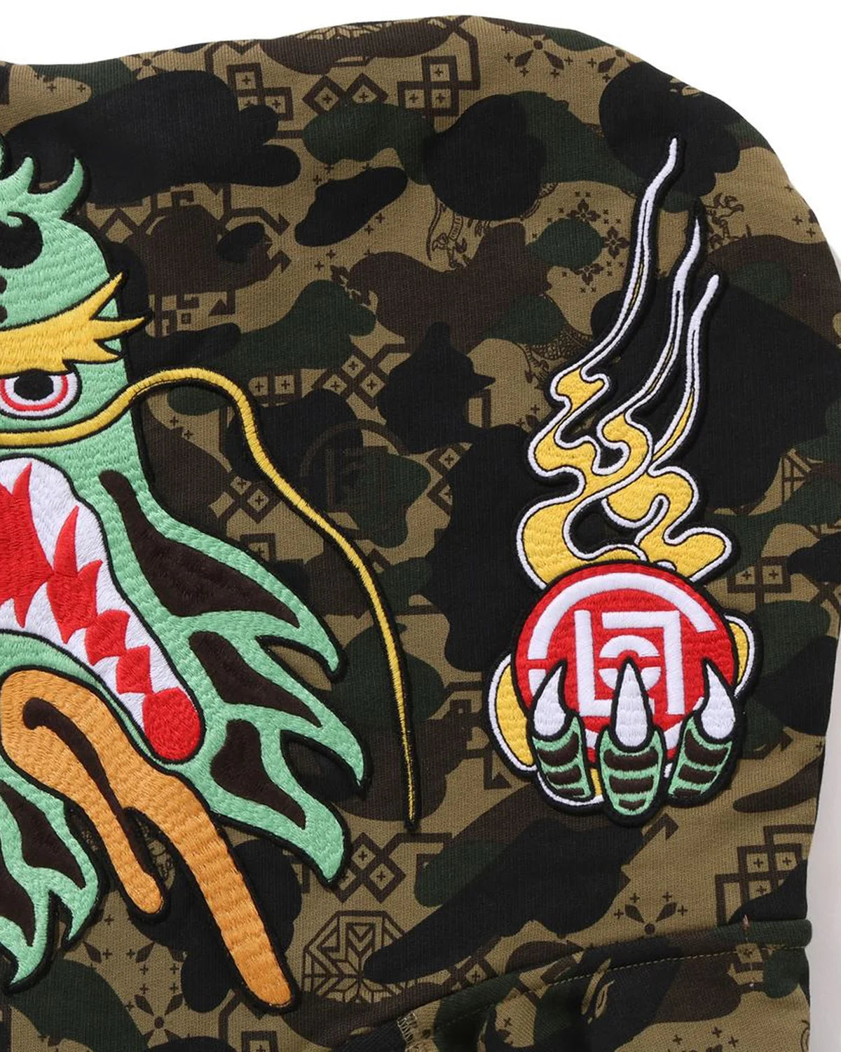 Bape CLOT Camo Shark Relaxed Zip Hoodie 鯊魚外套