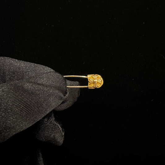 Chrome Hearts 22K Gold Safety Pin Earrings 別針耳環