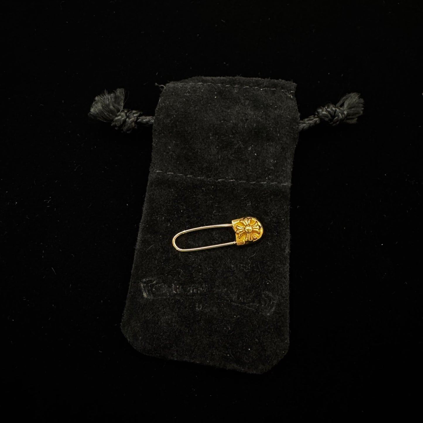 Chrome Hearts 22K Gold Safety Pin Earrings 別針耳環