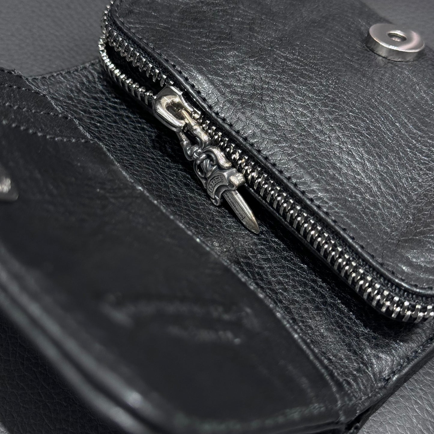 Chrome Hearts Joey 925銀 匕首拉鍊 皮夾 零錢包