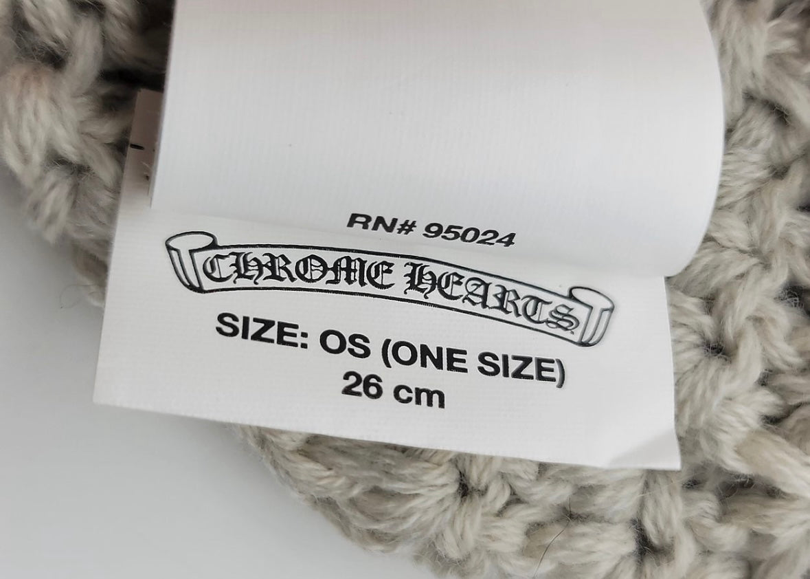 Chrome Hearts Leather Cross Patch Cashmere Knit Beanie 毛帽