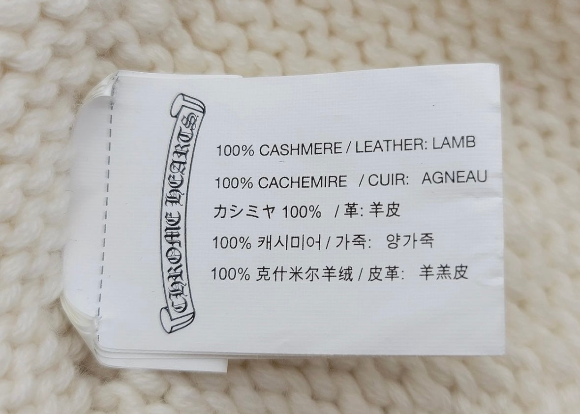Chrome Hearts Leather Cross Patch Cashmere Beanie 毛帽